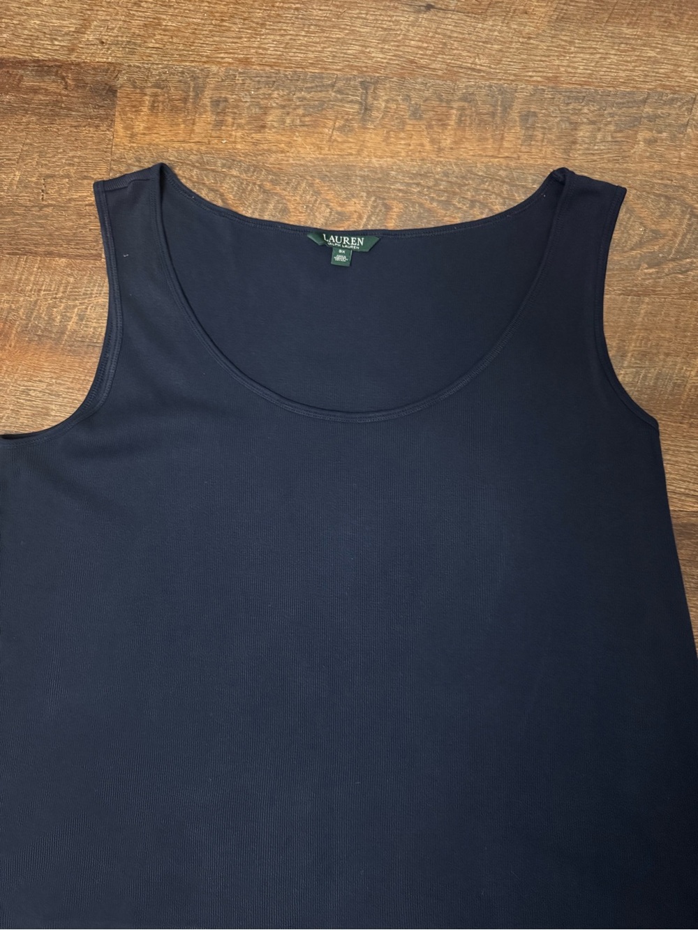 Lauren Ralph Lauren Navy Blue Ribbed Sleeveless Top Tank Women’s 3X - Picture 2 of 7